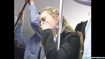 Blonde Drains Cock On A Bus